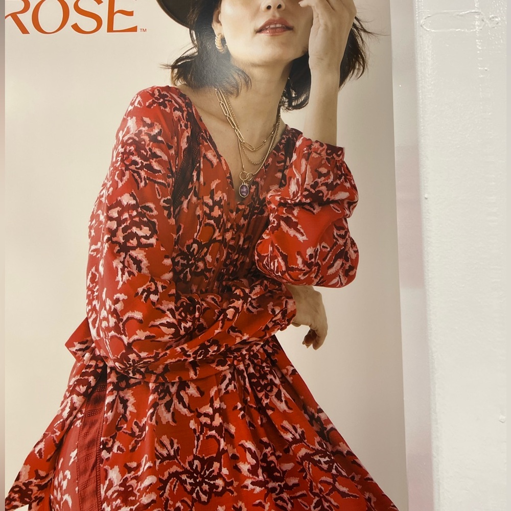 Knox Rose Red Floral Long Sleeve Dress